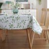 waterproof tablecloth (3) Green Leaf Pattern Vinyl Tablecloth