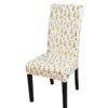 white gold foil christmas chair covers with stockings (1) White gold foil Christmas chair cover with stockings; Elegant foil-printed Christmas chair slipcover