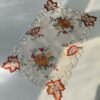 Beige maple pumpkin embroidered placemat Thanksgiving style