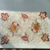 Beige maple pumpkin embroidered placemat Thanksgiving style