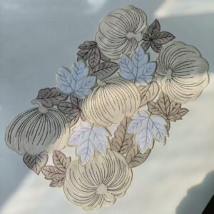 Beige pumpkin embroidered Thanksgiving placemat