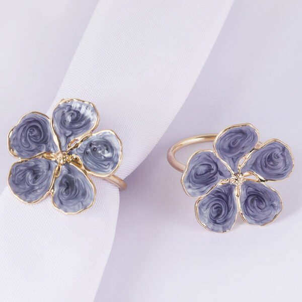 White Flower Napkin Ring Zinc Alloy