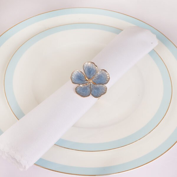 Blue Floral Napkin Ring