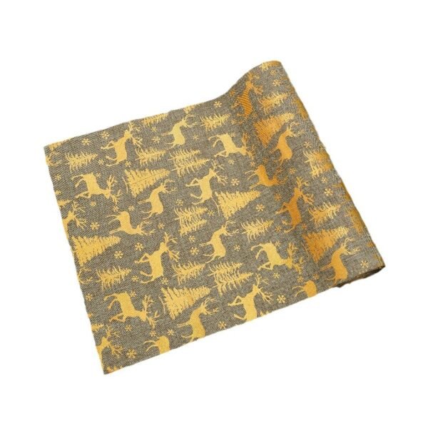Christmas Reindeer Gold Foil Table Runner (2) Christmas Reindeer Gold Foil Table Runner