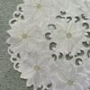 Christmas flower embroidered placemat (1) Round Christmas flower embroidered placemat