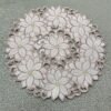 Christmas flower embroidered placemat (2) Round Christmas flower embroidered placemat