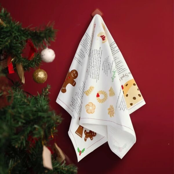 Christmas napkin (2) Cotton Christmas napkin with red and green holiday prints