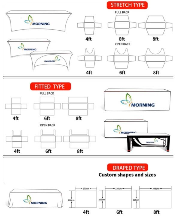 Custom colorful stretch tablecloth Custom colorful stretch tablecloth with donut design for trade shows