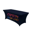 Custom colorful stretch tablecloth w (1) Custom colorful stretch tablecloth with donut design for trade shows