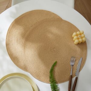 Nordic round PP placemat 38cm beige