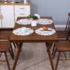Handmade daisy embroidered round placemat