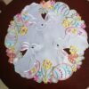 Easter bunny egg embroidered placemat (3) Easter bunny egg embroidered placemat festive round
