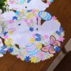 Easter bunny egg embroidered placemat (4) Easter bunny egg embroidered placemat festive round