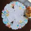 Easter bunny egg embroidered placemat (6) Easter bunny egg embroidered placemat festive round