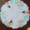 Easter bunny egg embroidered placemat (7) Easter bunny egg embroidered placemat festive round