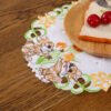 Easter bunny embroidered placemat round (2) Easter bunny embroidered placemat round