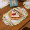 Easter bunny embroidered placemat round (3) Easter bunny embroidered placemat round