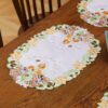 Easter bunny embroidered placemat round (4) Easter bunny embroidered placemat round