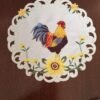 Easter rooster embroidered placemat festive round