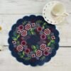 Vintage floral embroidered coaster