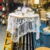 European lace embroidered tablecloth square rectangle floral