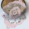 French embroidered lace placemat oval rectangle milk silk
