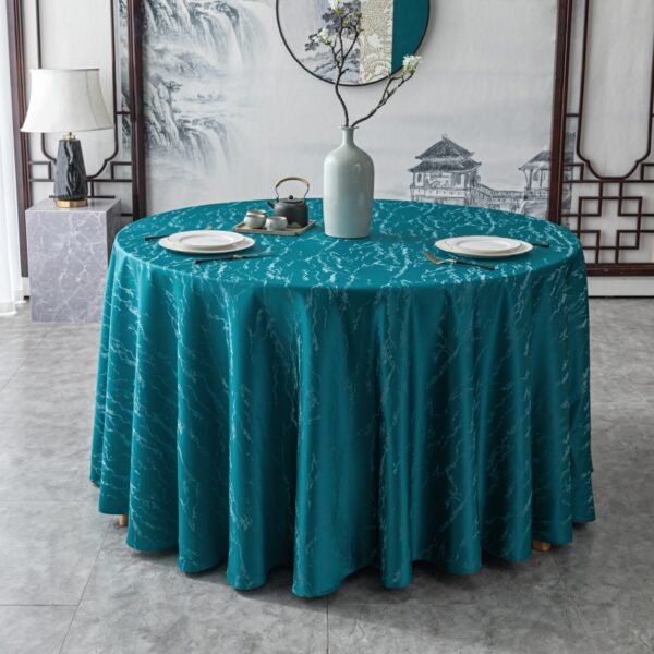Floral Jacquard Polyester Round Tablecloth | GeoWeave