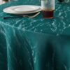 Floral Jacquard Polyester Round Tablecloth | GeoWeave