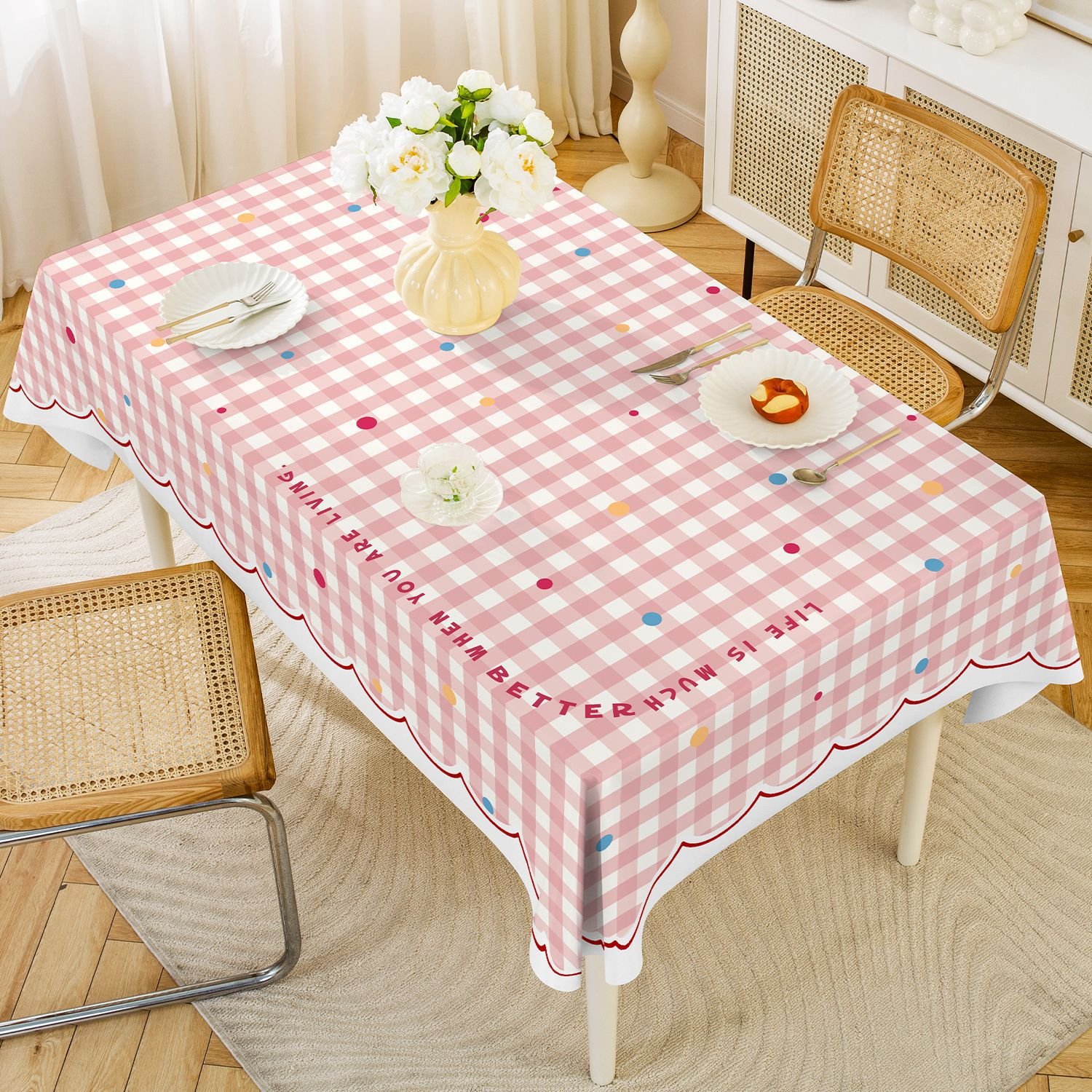 Dopamine PVC Tablecloth | Waterproof Oil-Proof Dining Cover