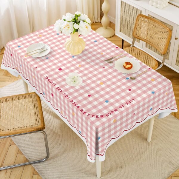 GeoWeave Dopamine PVC Tablecloth – Dreamy Blue and Candy Pop Design (2) GeoWeave Dopamine PVC Tablecloth – Dreamy Blue and Candy Pop Design