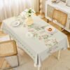 GeoWeave Floral PVC Tablecloth – Beige Green Waterproof Pattern (11) GeoWeave Floral PVC Tablecloth – Beige Green Waterproof Pattern