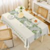 GeoWeave Floral PVC Tablecloth – Beige Green Waterproof Pattern (16) GeoWeave Floral PVC Tablecloth – Beige Green Waterproof Pattern