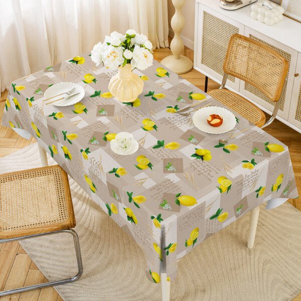 GeoWeave Neutral PVC Tablecloth – Beige Coffee Waterproof Design (1) GeoWeave Neutral PVC Tablecloth – Beige Coffee Waterproof Design