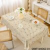 GeoWeave Neutral PVC Tablecloth – Beige Coffee Waterproof Design (12) GeoWeave Neutral PVC Tablecloth – Beige Coffee Waterproof Design