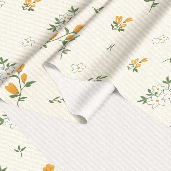 GeoWeave PVC Floral Waterproof Tablecloth – pattern Cherry Breeze / Peach Glow / Bloom Whisper