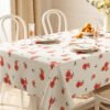 GeoWeave PVC Floral Waterproof Tablecloth – pattern Cherry Breeze / Peach Glow / Bloom Whisper