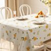 GeoWeave PVC Floral Waterproof Tablecloth – pattern Cherry Breeze / Peach Glow / Bloom Whisper