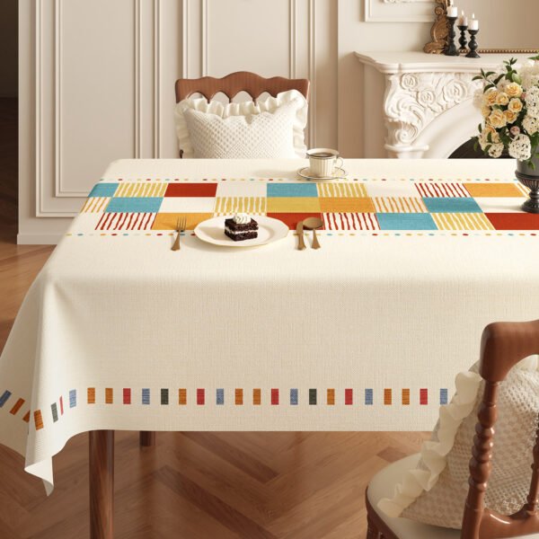 GeoWeave Retro PVC Waterproof Tablecloth – Vintage Floral and Plaid Pattern (6) GeoWeave Retro PVC Waterproof Tablecloth – Vintage Floral and Plaid Pattern
