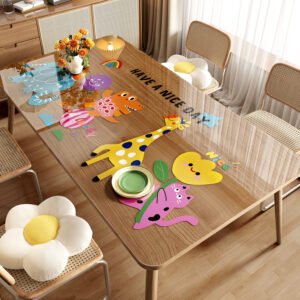 GeoWeave Transparent PVC Soft Table Mat – Clear Waterproof Surface