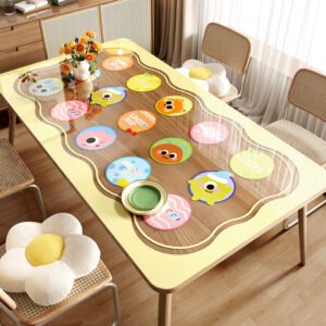 GeoWeave Transparent PVC Soft Table Mat – Clear Waterproof Surface