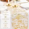 Gold Foil Mesh Table Runner Roll for Wedding Decoration