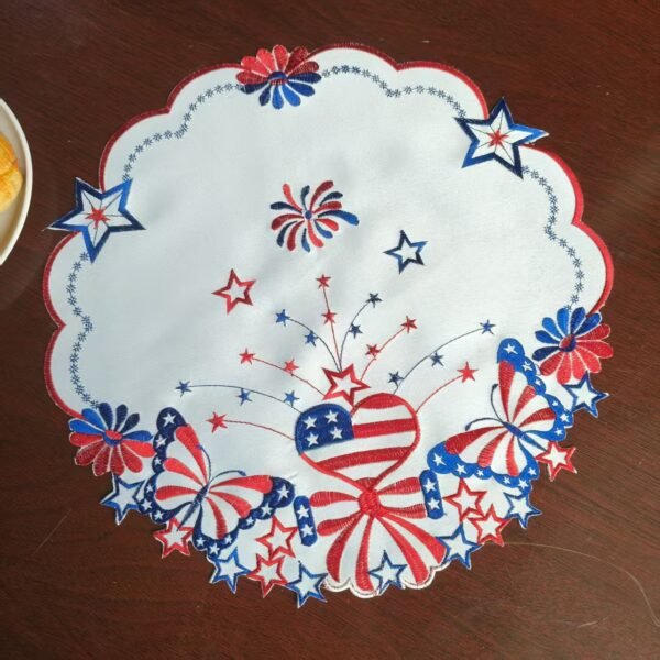 Independence Day embroidered placemat (4) Independence Day embroidered placemat patriotic