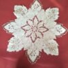 Leaf Pattern Round Embroidered Placemat (2) Round leaf embroidered placemat with lace cutwork