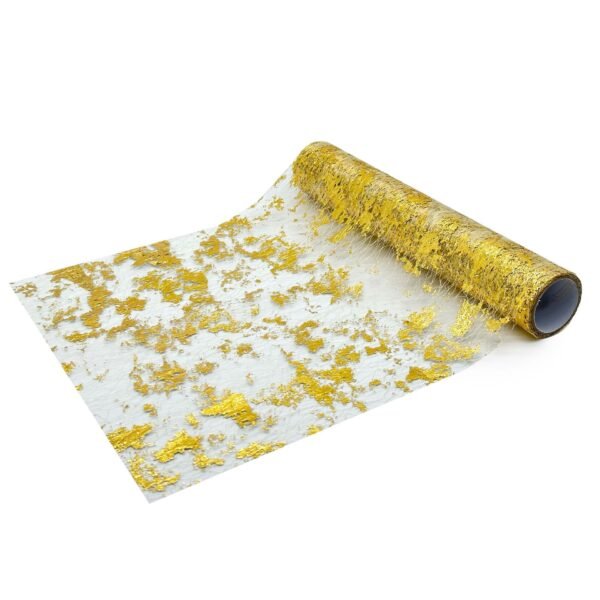 Luxury Gold Foil Mesh Table Runner Roll