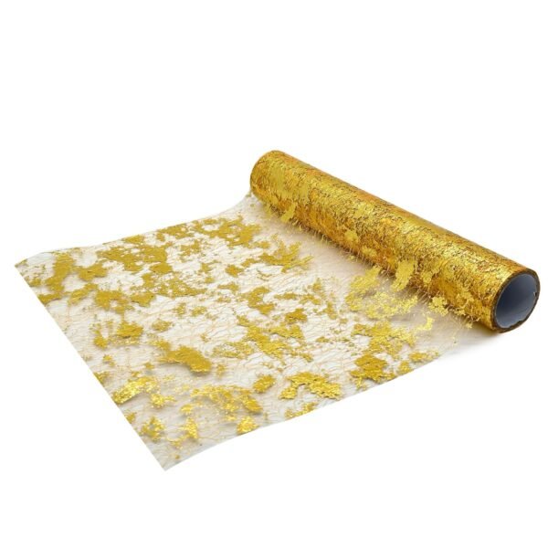 Luxury Gold Foil Mesh Table Runner Roll