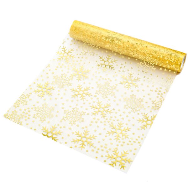 Metallic Foil Organza Snowflake Table Runner
