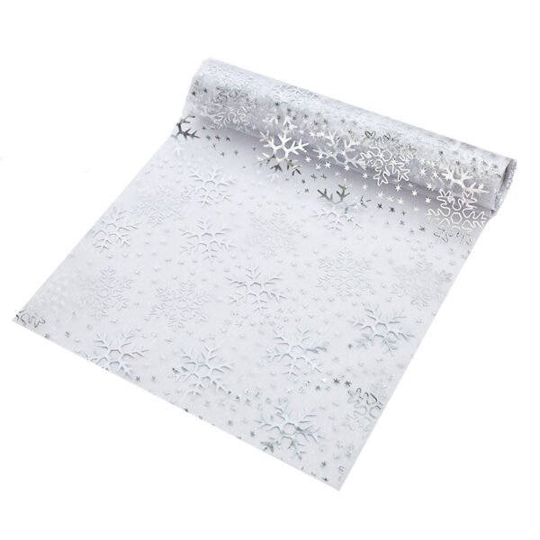 Metallic Foil Organza Snowflake Table Runner