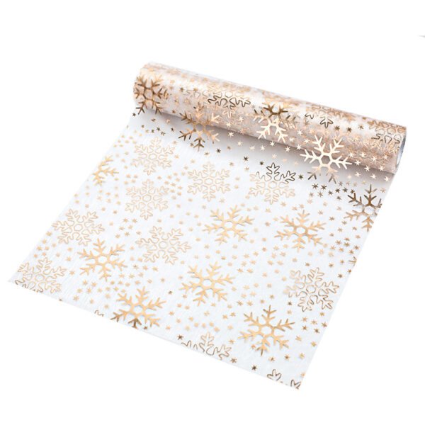 Metallic Foil Organza Snowflake Table Runner