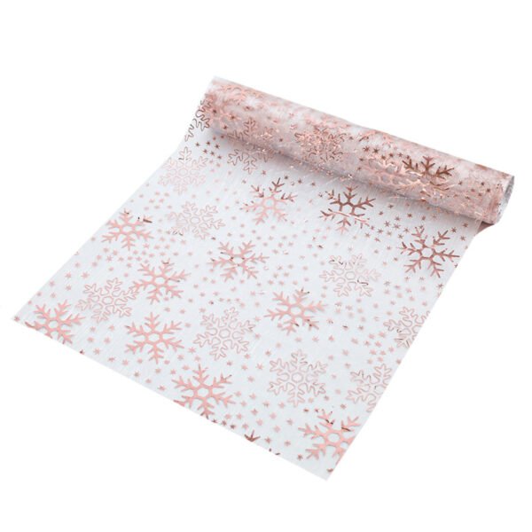 Metallic Foil Organza Snowflake Table Runner