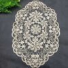 Nordic embroidered lace placemat oval 30x45cm beige white